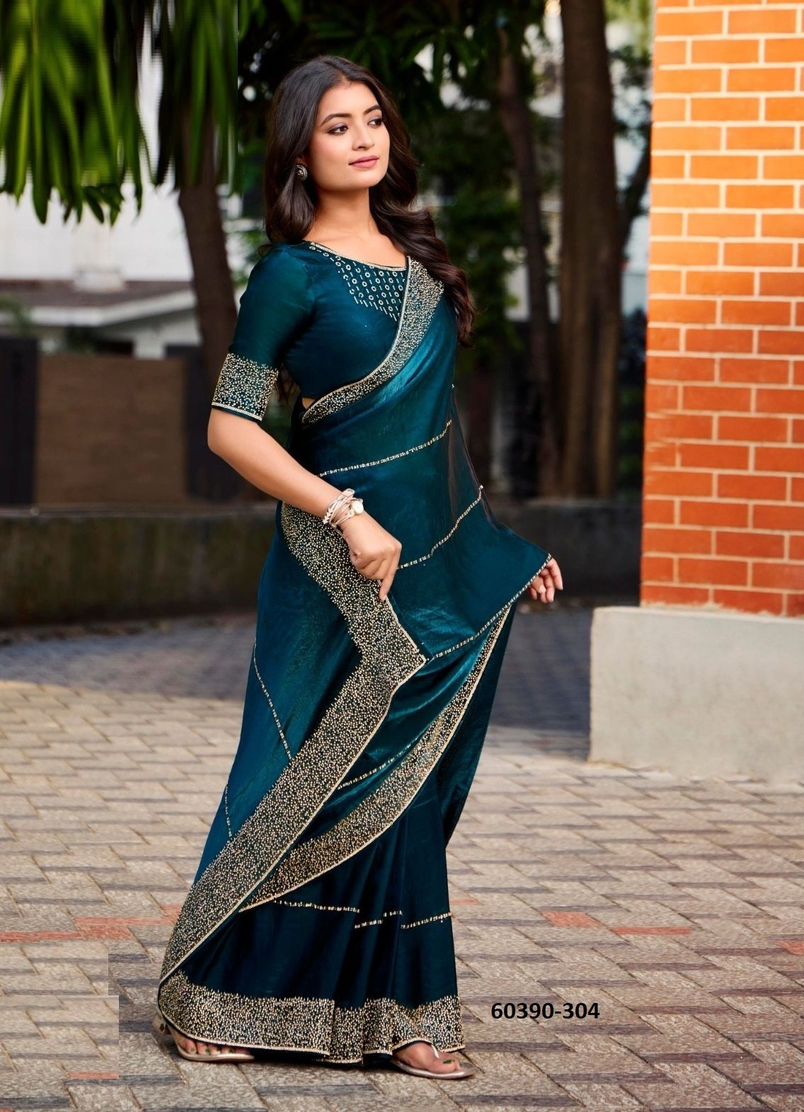 LANDMARK 3 - Catalog # 60390 (Set of 6 Sarees) MADE IN INDIA BY KASHVI CREATIONS