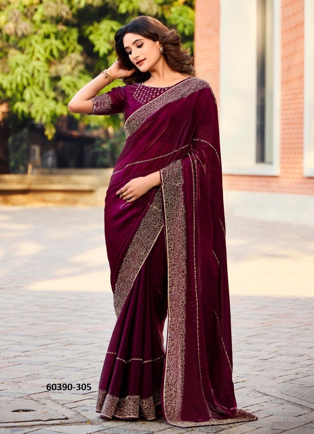 LANDMARK 3 - Catalog # 60390 (Set of 6 Sarees) MADE IN INDIA BY KASHVI CREATIONS