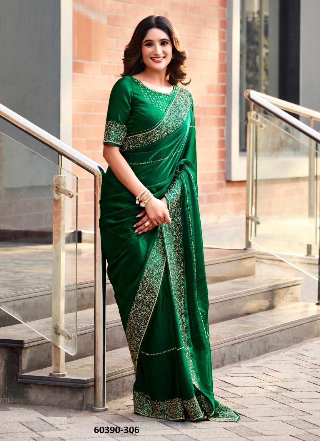 LANDMARK 3 - Catalog # 60390 (Set of 6 Sarees) MADE IN INDIA BY KASHVI CREATIONS