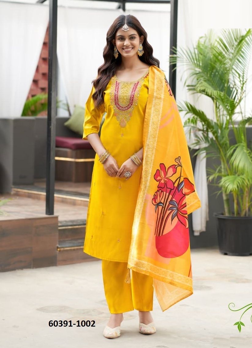 SAANCHI - Catalog # 60391 (Set of 6 Readymade Salwar Suits) MADE IN INDIA BY OSSM