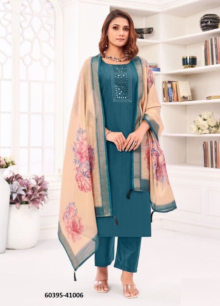 VARNIKA - Catalog # 60395 (Set of 12 Readymade Salwar Suits) MADE IN INDIA BY JAGRAASA