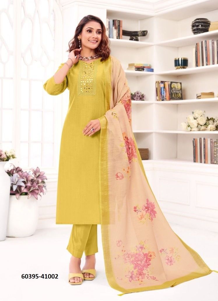 VARNIKA - Catalog # 60395 (Set of 12 Readymade Salwar Suits) MADE IN INDIA BY JAGRAASA