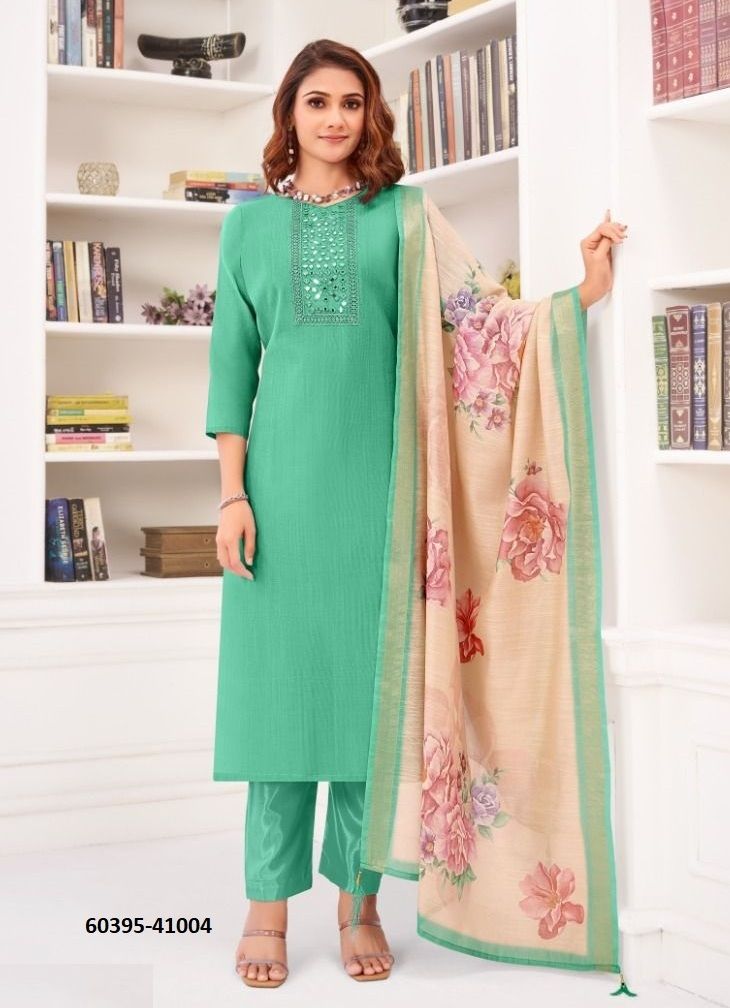 VARNIKA - Catalog # 60395 (Set of 12 Readymade Salwar Suits) MADE IN INDIA BY JAGRAASA