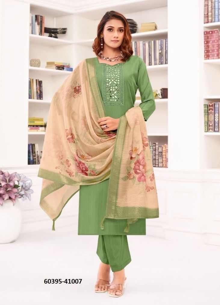 VARNIKA - Catalog # 60395 (Set of 12 Readymade Salwar Suits) MADE IN INDIA BY JAGRAASA