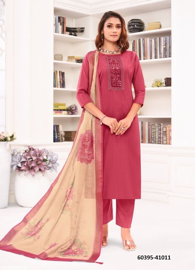 VARNIKA - Catalog # 60395 (Set of 12 Readymade Salwar Suits) MADE IN INDIA BY JAGRAASA
