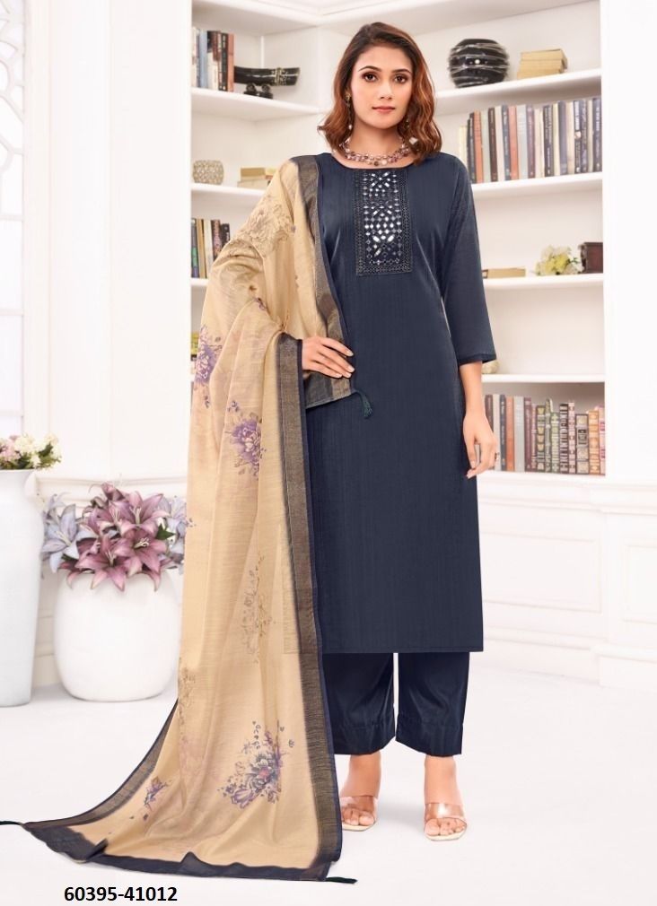 VARNIKA - Catalog # 60395 (Set of 12 Readymade Salwar Suits) MADE IN INDIA BY JAGRAASA