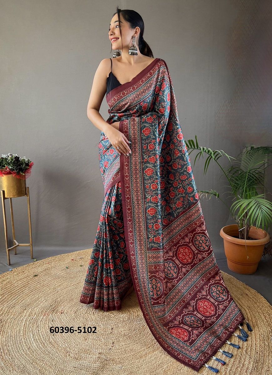 KRISHNA - Catalog # 60396 (Set of 6 Sarees) MADE IN INDIA BY MEHERIYA