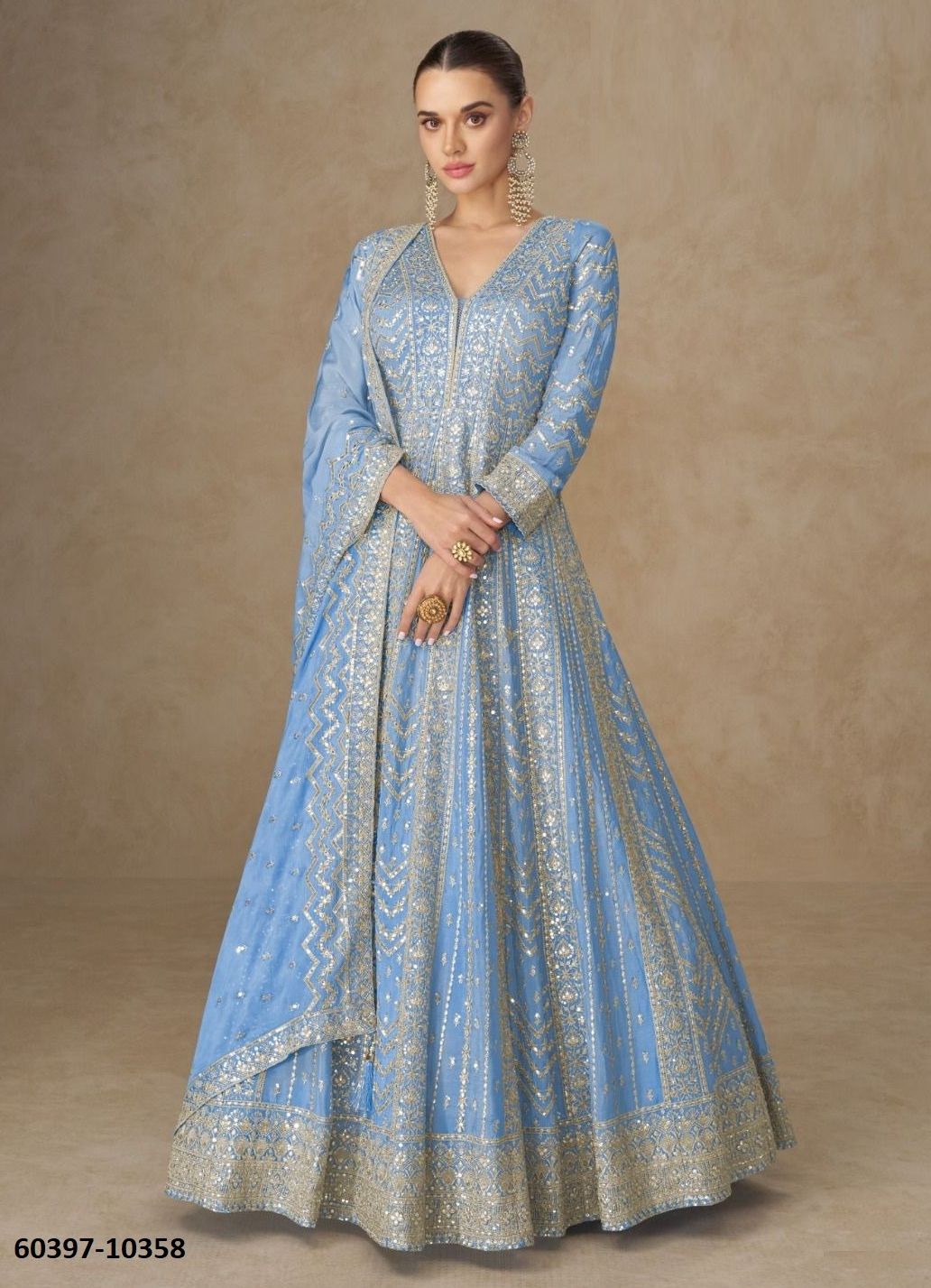 ANARKALI - Catalog # 60397 (Set of 4 Readymade Gowns) MADE IN INDIA BY AASHIRWAD ANARKALI - Catalog # 60397 (Set of 4 Readymade Gowns) MADE IN INDIA BY AASHIRWAD