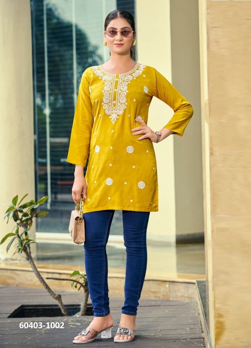 NORA 7 - Catalog # 60403 (Set of 6 Readymade Women's Kurtis / Tops) MADE IN INDIA BY OSSM