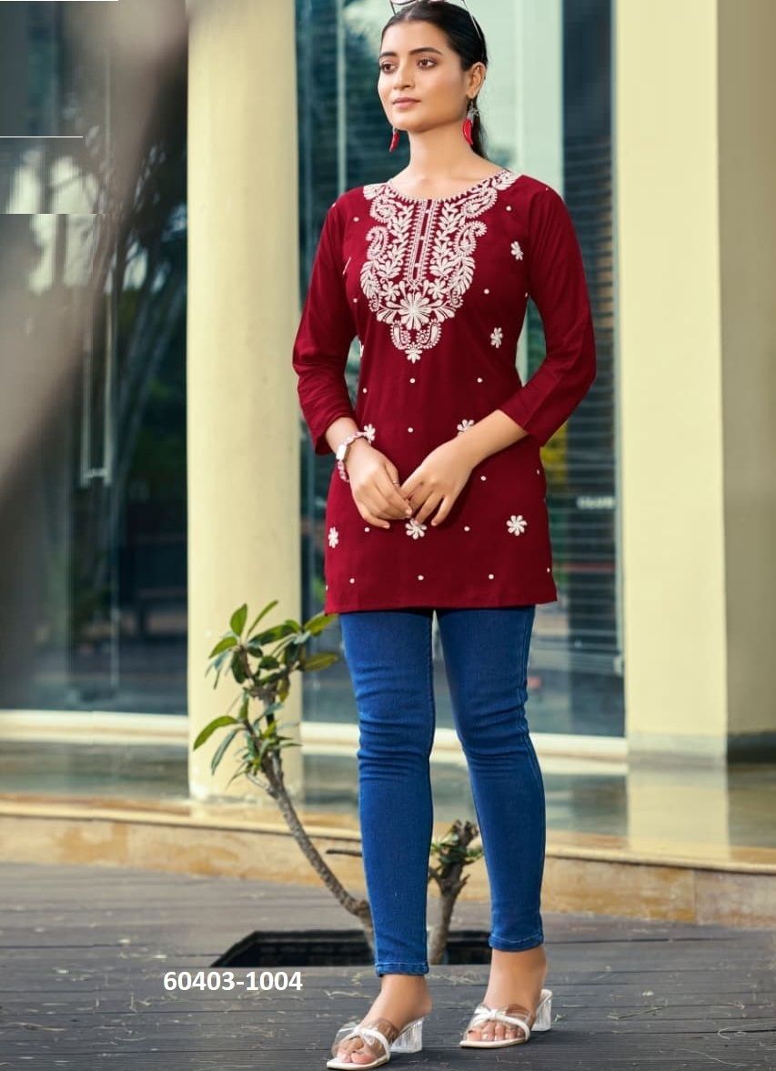 NORA 7 - Catalog # 60403 (Set of 6 Readymade Women's Kurtis / Tops) MADE IN INDIA BY OSSM