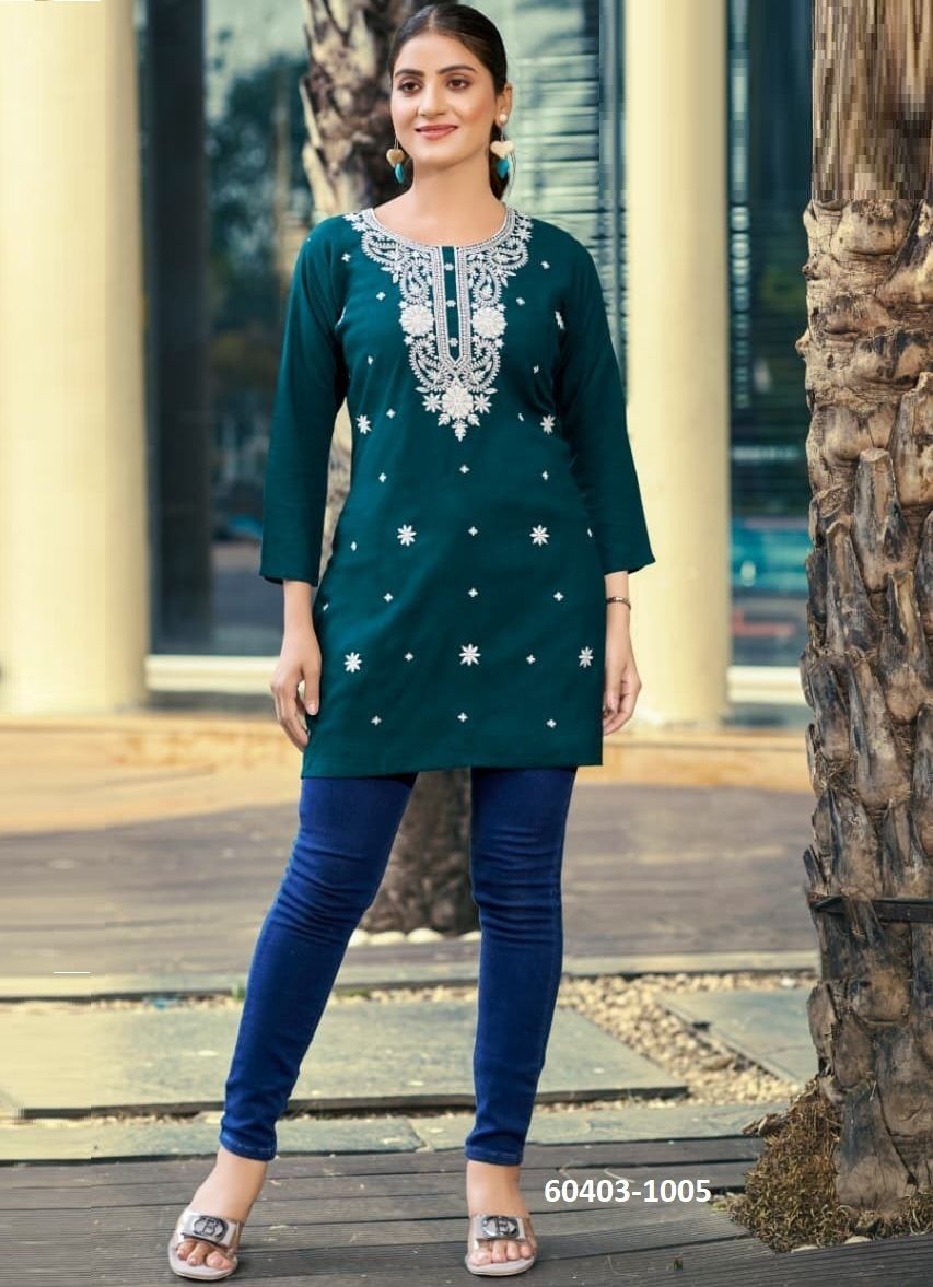 NORA 7 - Catalog # 60403 (Set of 6 Readymade Women's Kurtis / Tops) MADE IN INDIA BY OSSM