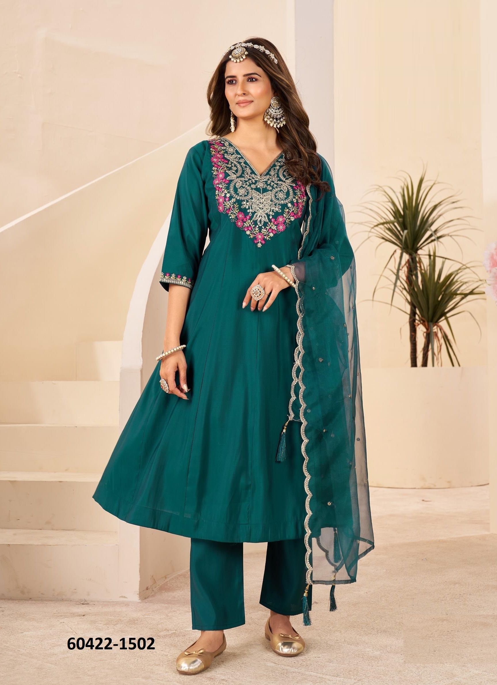 TAJ MAHAL 15 - Catalog # 60422 (Set of 5 Readymade Salwar Suits) MADE IN INDIA BY BLUE HILLS