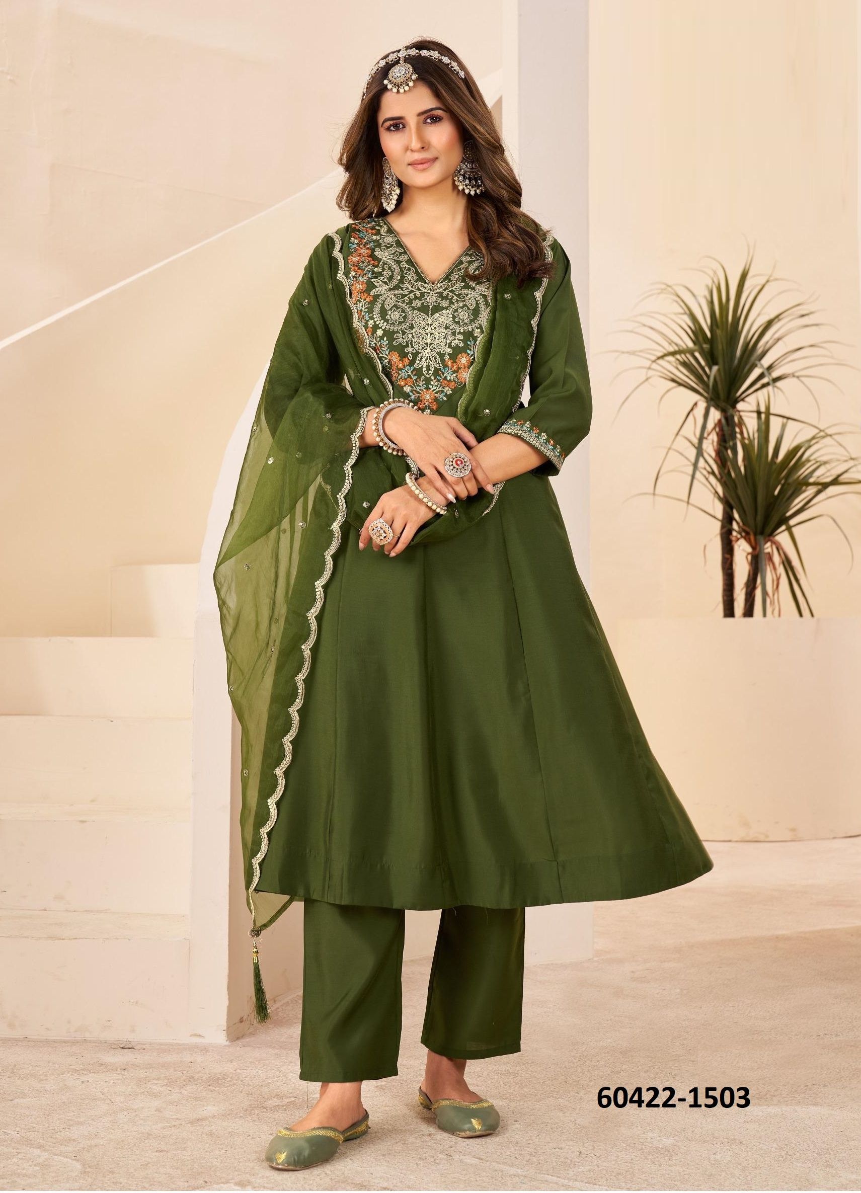 TAJ MAHAL 15 - Catalog # 60422 (Set of 5 Readymade Salwar Suits) MADE IN INDIA BY BLUE HILLS