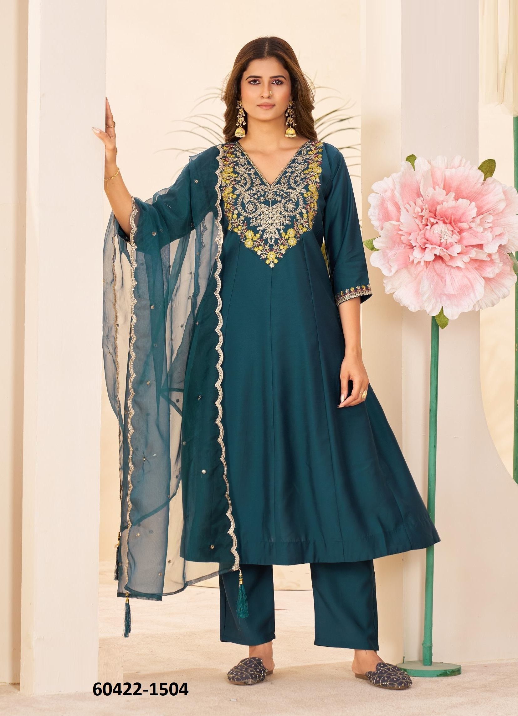 TAJ MAHAL 15 - Catalog # 60422 (Set of 5 Readymade Salwar Suits) MADE IN INDIA BY BLUE HILLS