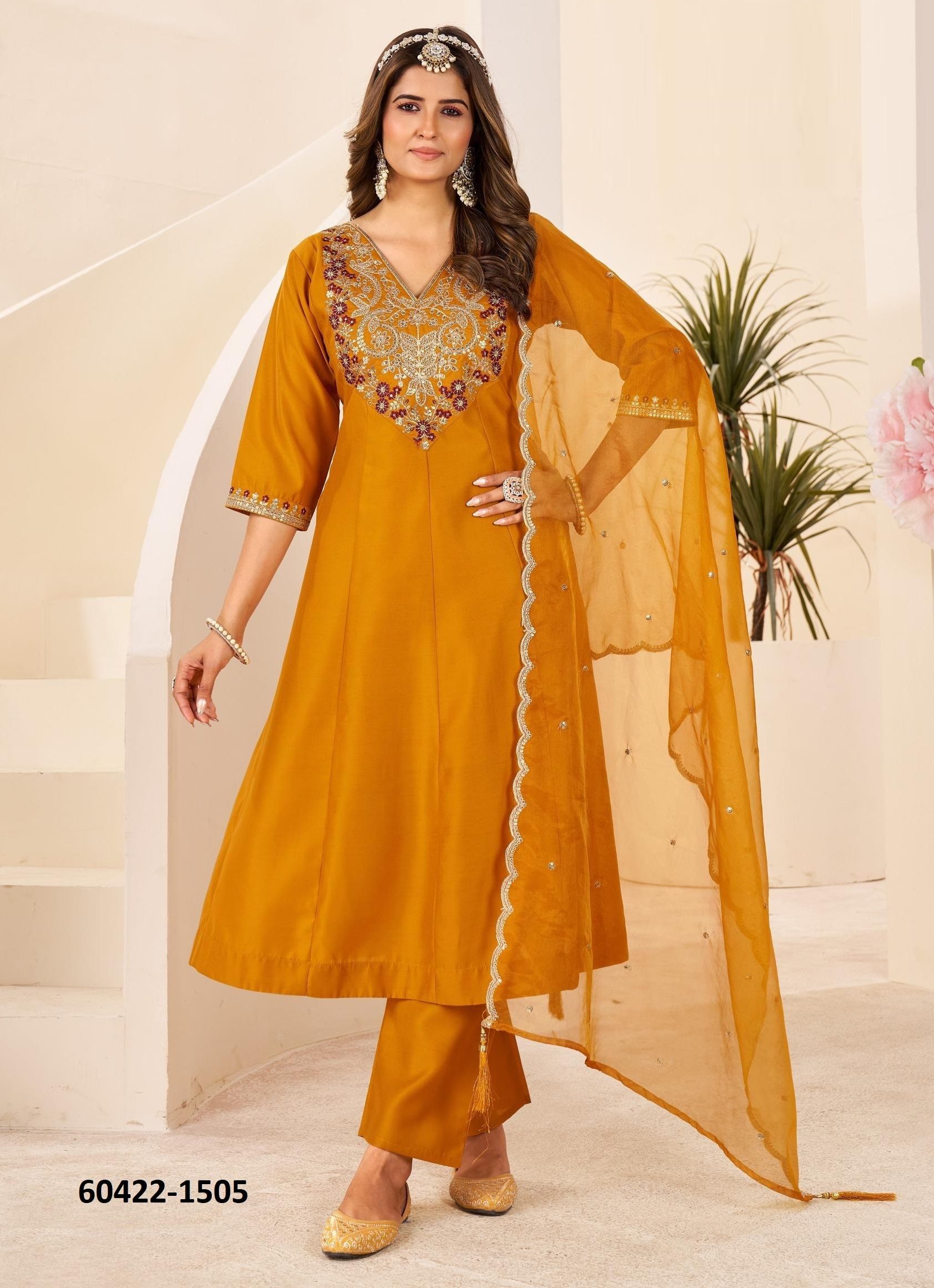 TAJ MAHAL 15 - Catalog # 60422 (Set of 5 Readymade Salwar Suits) MADE IN INDIA BY BLUE HILLS