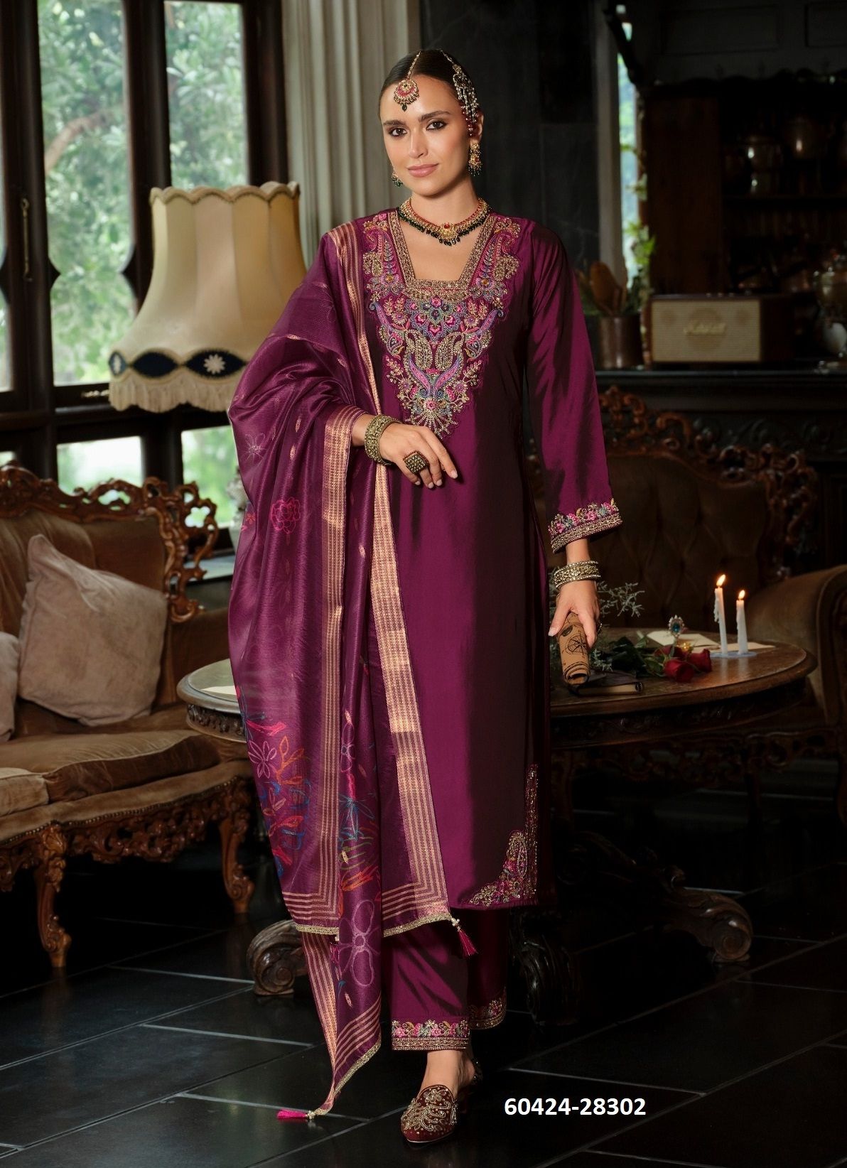 SINDOOR - Catalog # 60424 (Set of 4 Readymade Salwar Suits) MADE IN INDIA BY LILY & LALI