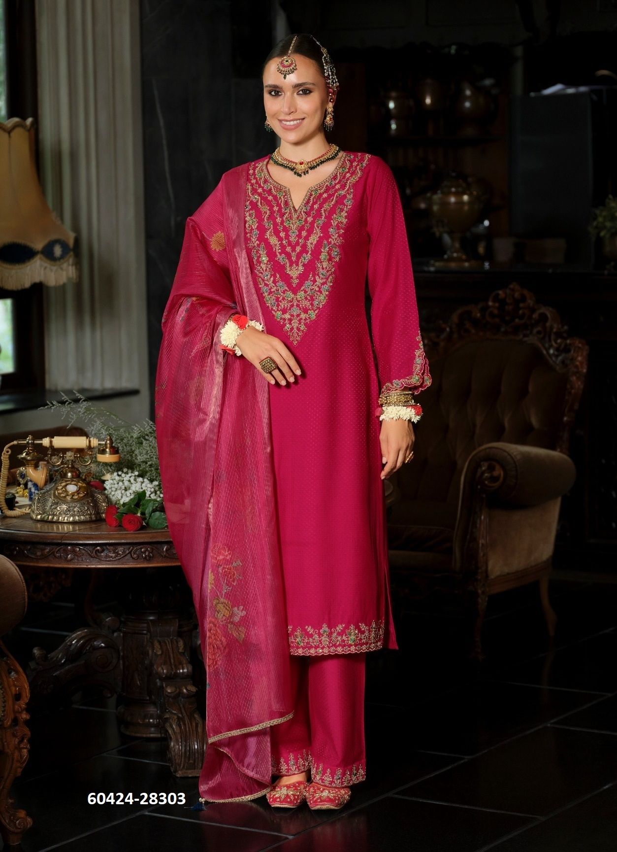 SINDOOR - Catalog # 60424 (Set of 4 Readymade Salwar Suits) MADE IN INDIA BY LILY & LALI