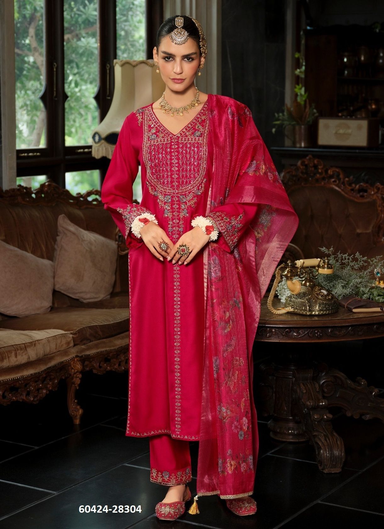 SINDOOR - Catalog # 60424 (Set of 4 Readymade Salwar Suits) MADE IN INDIA BY LILY & LALI