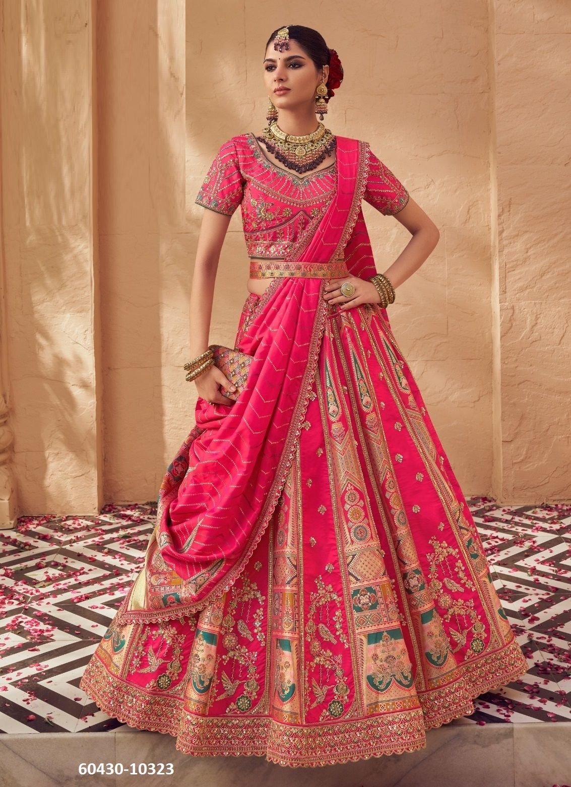 VRINDAVAN 57 - Catalog # 60430 (Set of 6 Semi-Stitched Lehengas) MADE IN INDIA BY ROYAL VIRASAT
