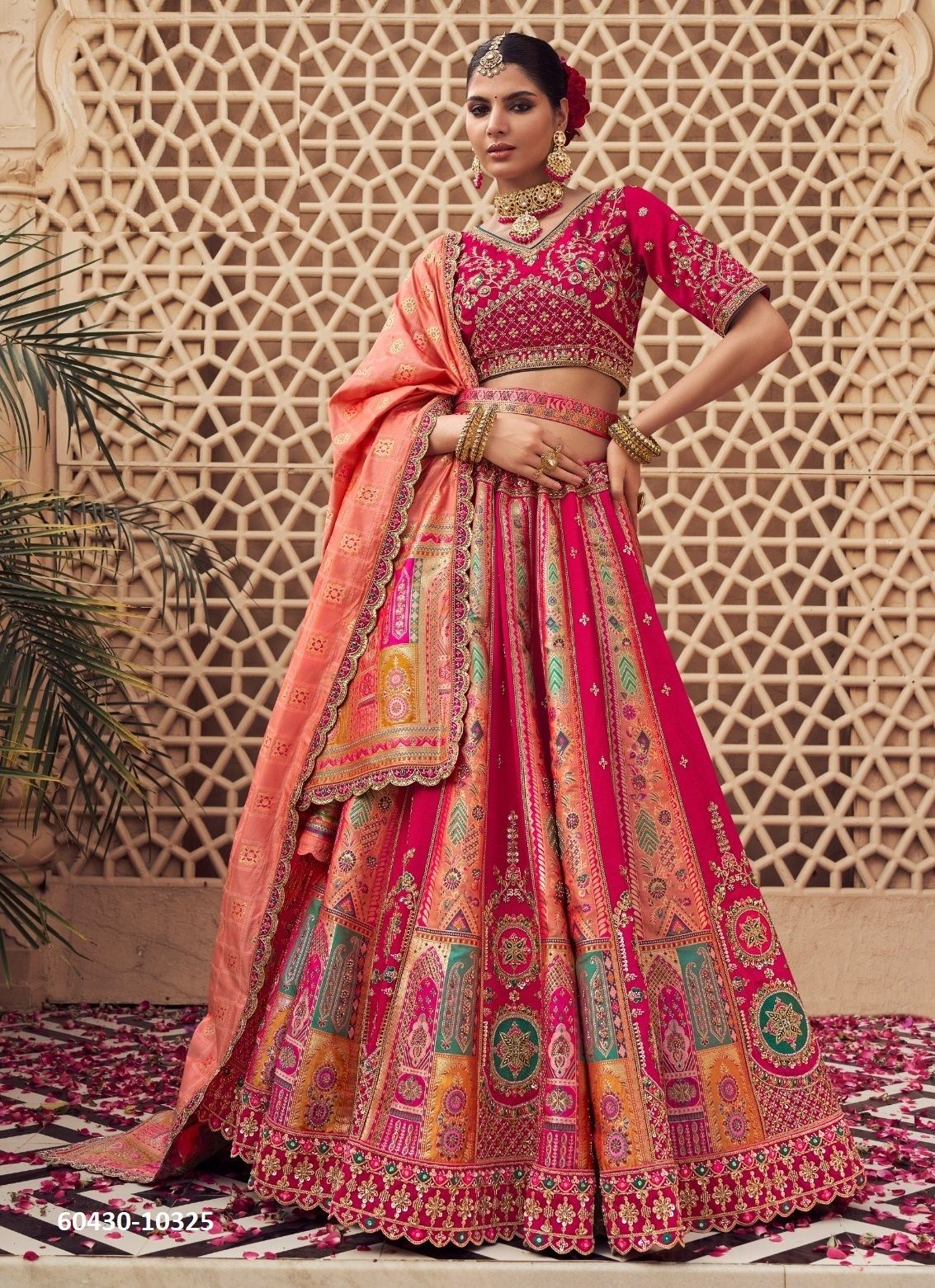 VRINDAVAN 57 - Catalog # 60430 (Set of 6 Semi-Stitched Lehengas) MADE IN INDIA BY ROYAL VIRASAT