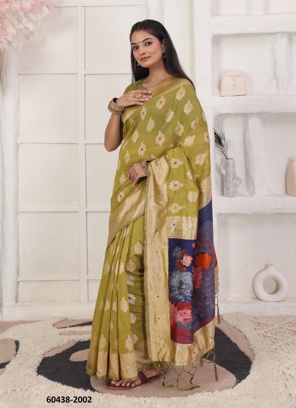 DIGITAL FLOWER 2 - Catalog # 60438 (Set of 6 Sarees) MADE IN INDIA BY SERENGETI