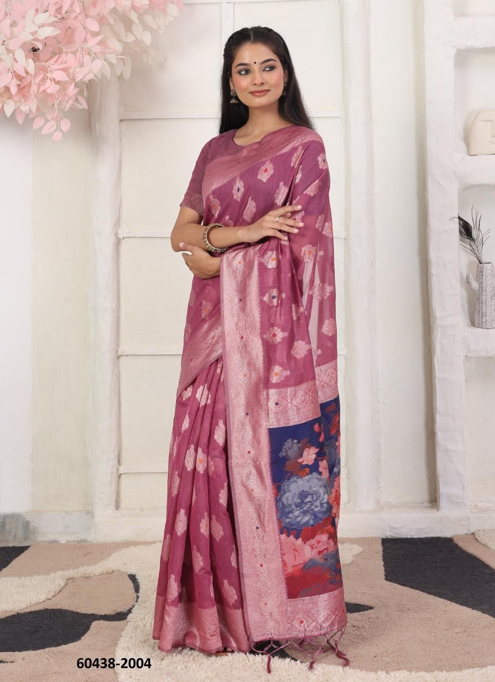 DIGITAL FLOWER 2 - Catalog # 60438 (Set of 6 Sarees) MADE IN INDIA BY SERENGETI