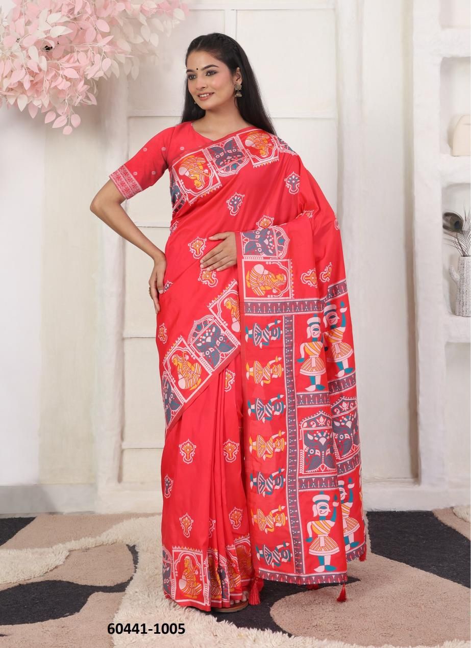 RANGMANCH - Catalog # 60441 (Set of 6 Sarees) MADE IN INDIA BY JAGRAASA