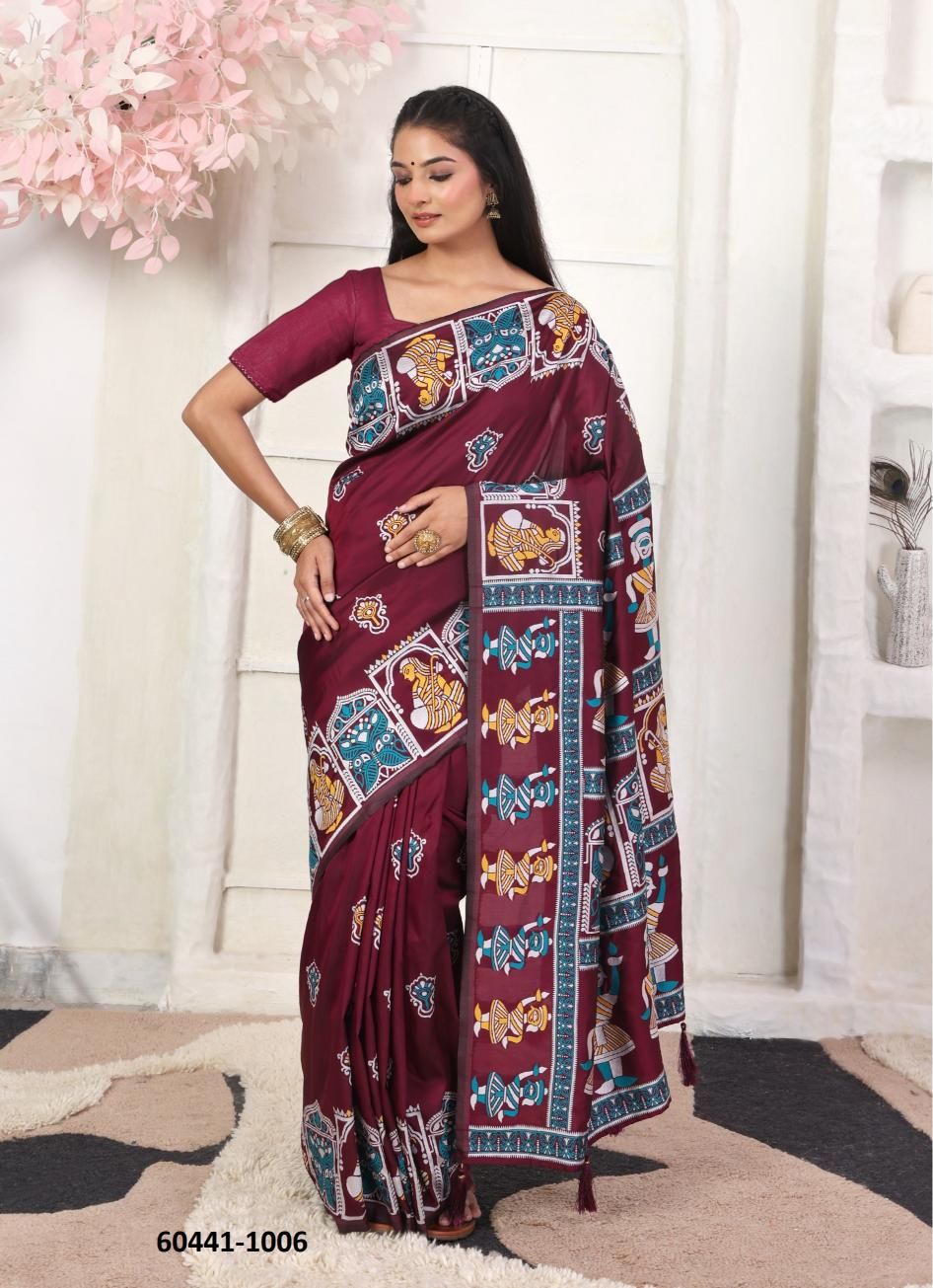 RANGMANCH - Catalog # 60441 (Set of 6 Sarees) MADE IN INDIA BY JAGRAASA