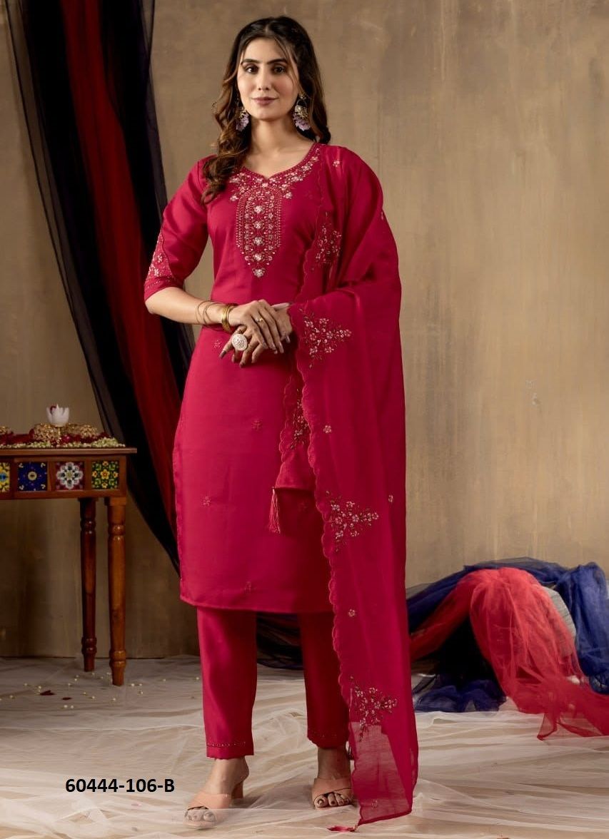 SERIES 106 - Catalog # 60444 (Set of 4 Readymade Salwar Suits) MADE IN INDIA BY DESI MUSE