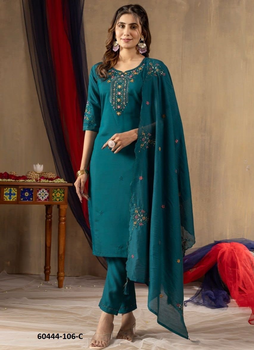 SERIES 106 - Catalog # 60444 (Set of 4 Readymade Salwar Suits) MADE IN INDIA BY DESI MUSE