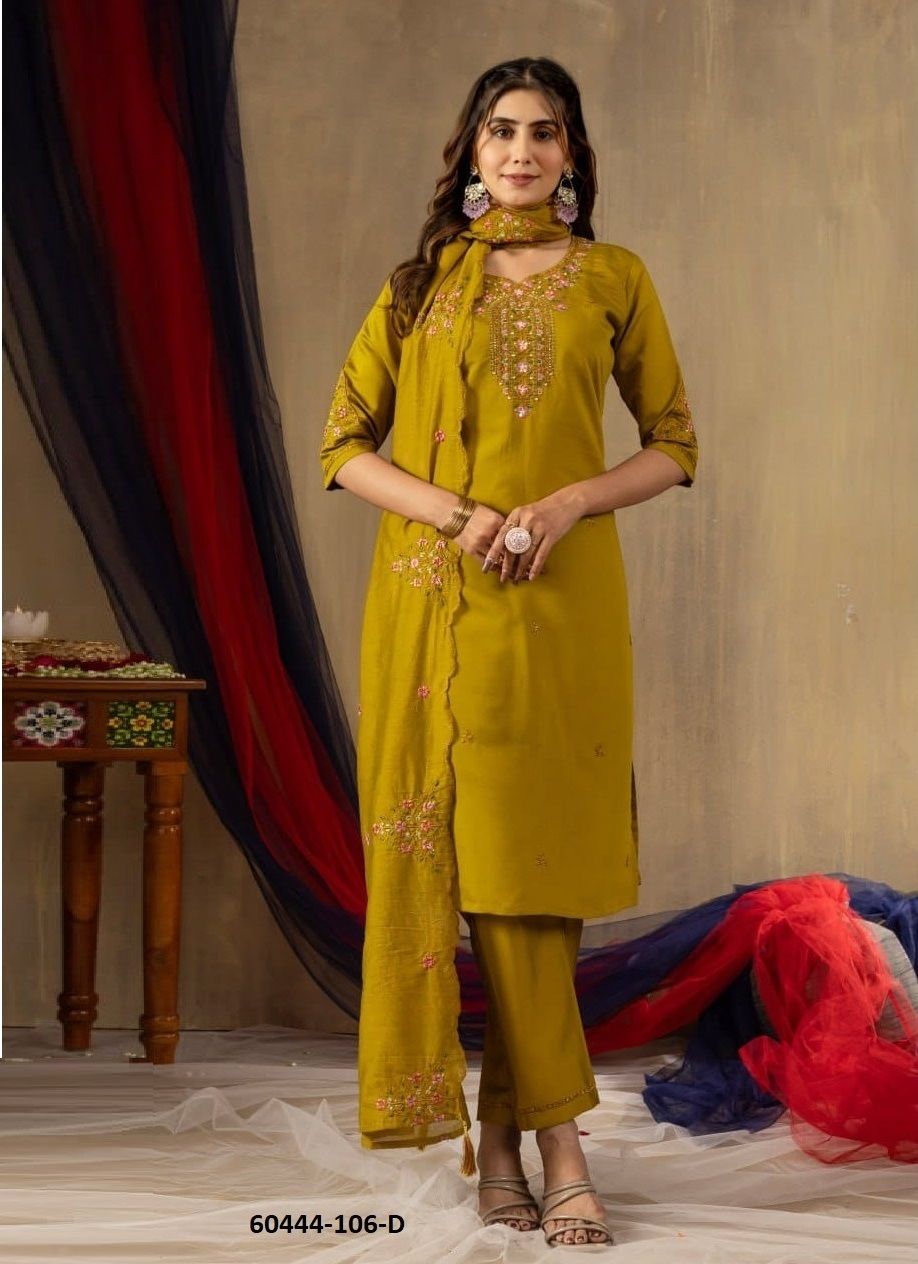 SERIES 106 - Catalog # 60444 (Set of 4 Readymade Salwar Suits) MADE IN INDIA BY DESI MUSE