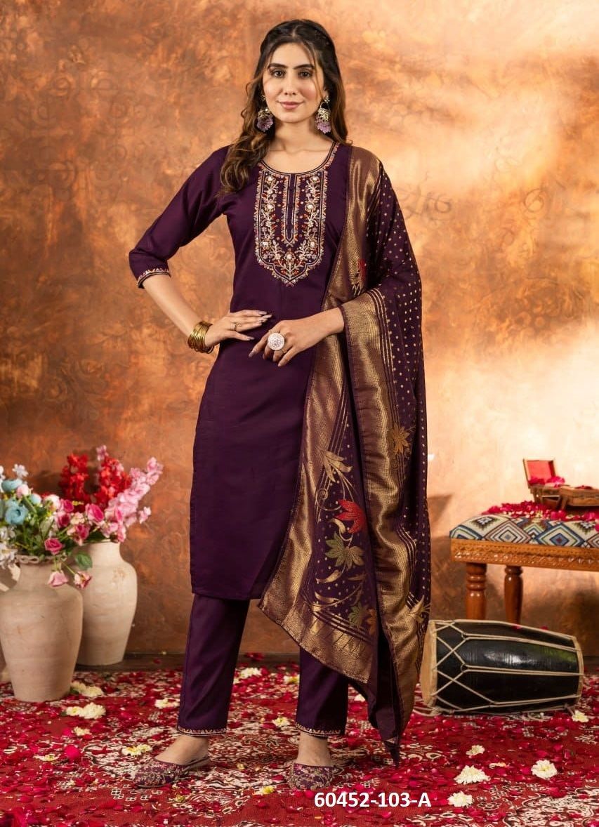 SERIES 103 - Catalog # 60452 (Set of 4 Readymade Salwar Suits) MADE IN INDIA BY DESI MUSE SERIES 103 - Catalog # 60452 (Set of 4 Readymade Salwar Suits) MADE IN INDIA BY DESI MUSE