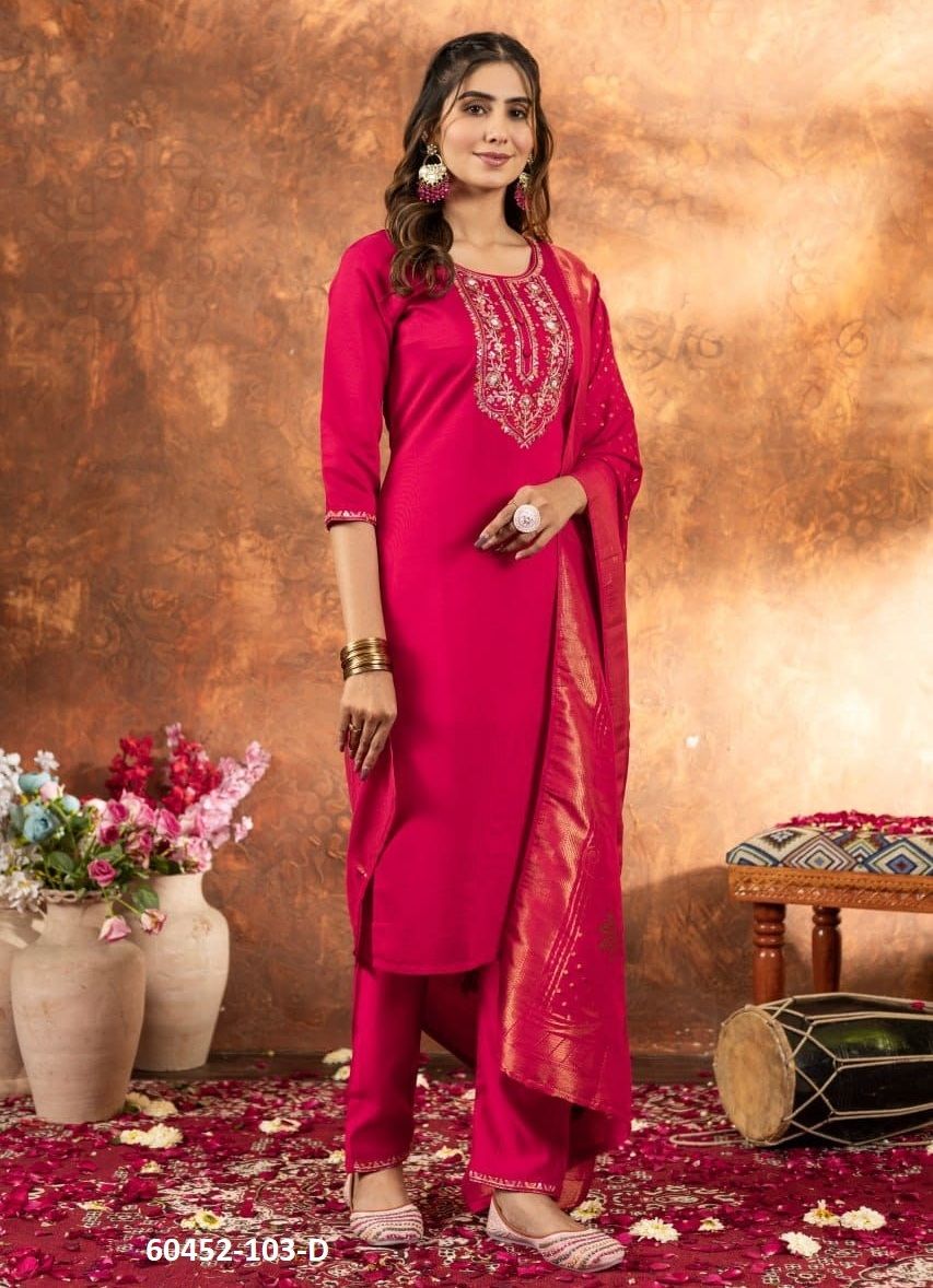 SERIES 103 - Catalog # 60452 (Set of 4 Readymade Salwar Suits) MADE IN INDIA BY DESI MUSE SERIES 103 - Catalog # 60452 (Set of 4 Readymade Salwar Suits) MADE IN INDIA BY DESI MUSE