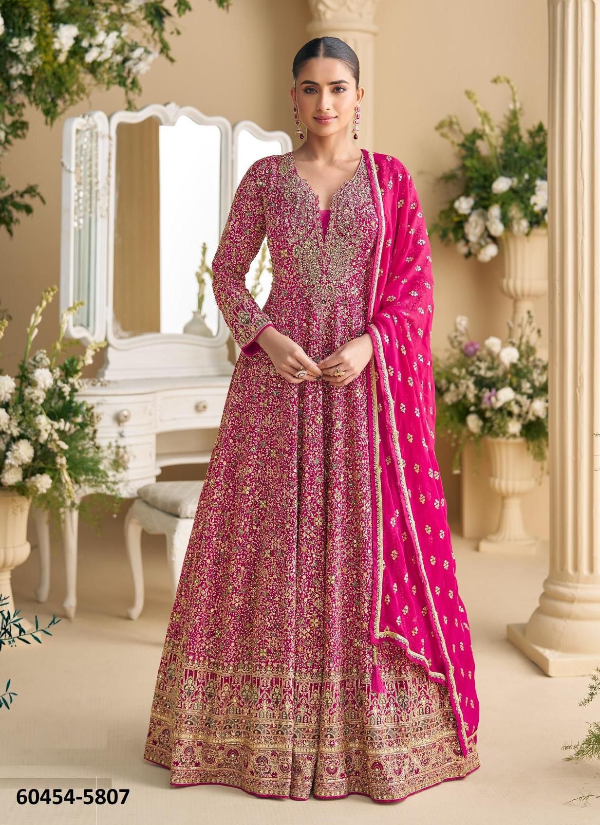 PARAMPARA - Catalog # 60454 (Set of 3 Readymade Gowns) MADE IN INDIA BY SAYURI DESIGNER