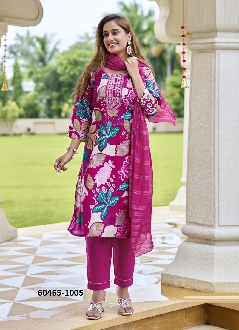 SANVARI - Catalog # 60465 (Set of 6 Readymade Salwar Suits) MADE IN INDIA BY OSSM