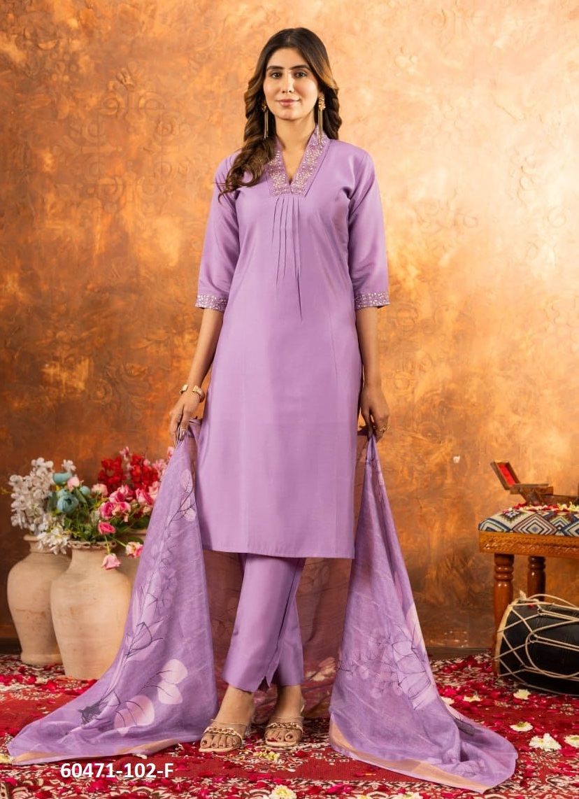SERIES 102 - Catalog # 60471 (Set of 7 Readymade Salwar Suits) MADE IN INDIA BY DESI MUSE