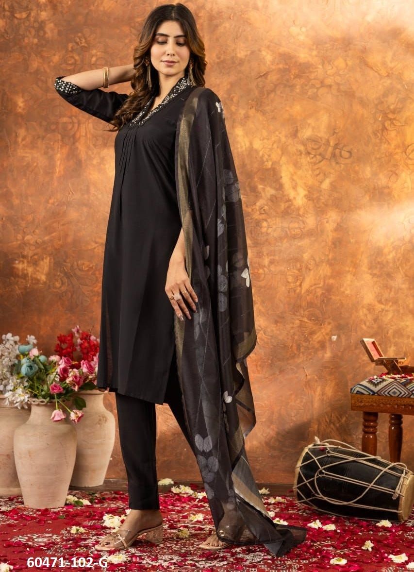 SERIES 102 - Catalog # 60471 (Set of 7 Readymade Salwar Suits) MADE IN INDIA BY DESI MUSE