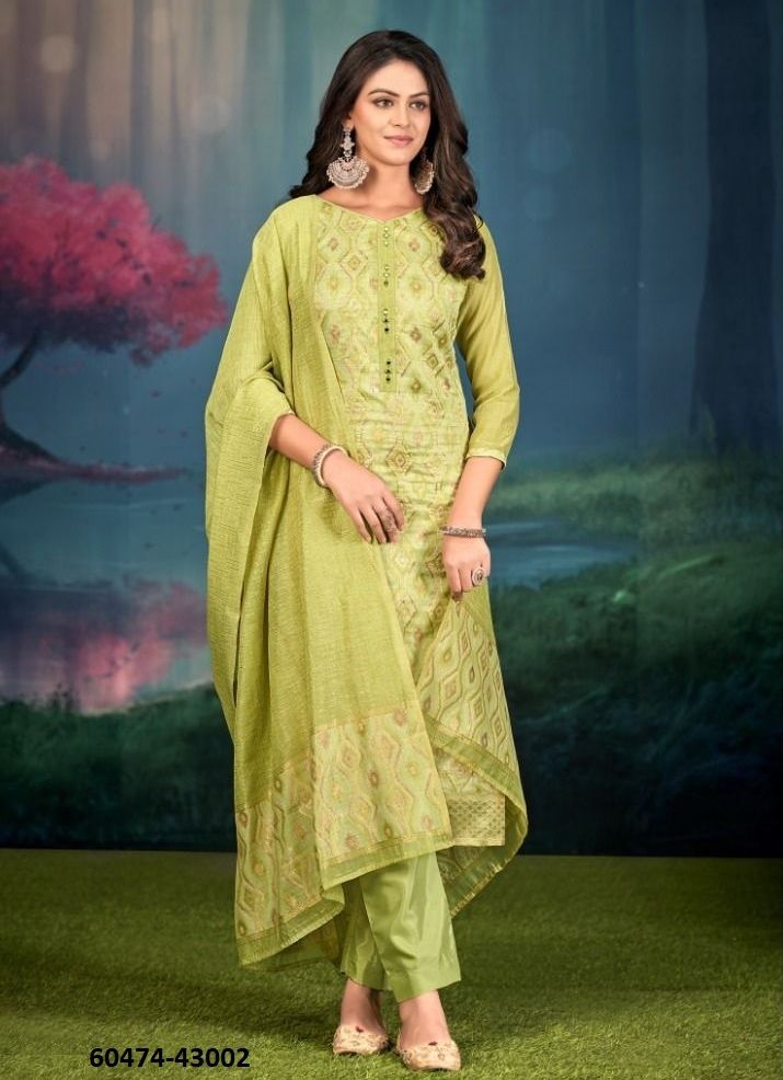 JAMDINI - Catalog # 60474 (Set of 12 Readymade Salwar Suits) MADE IN INDIA BY AABHARAN