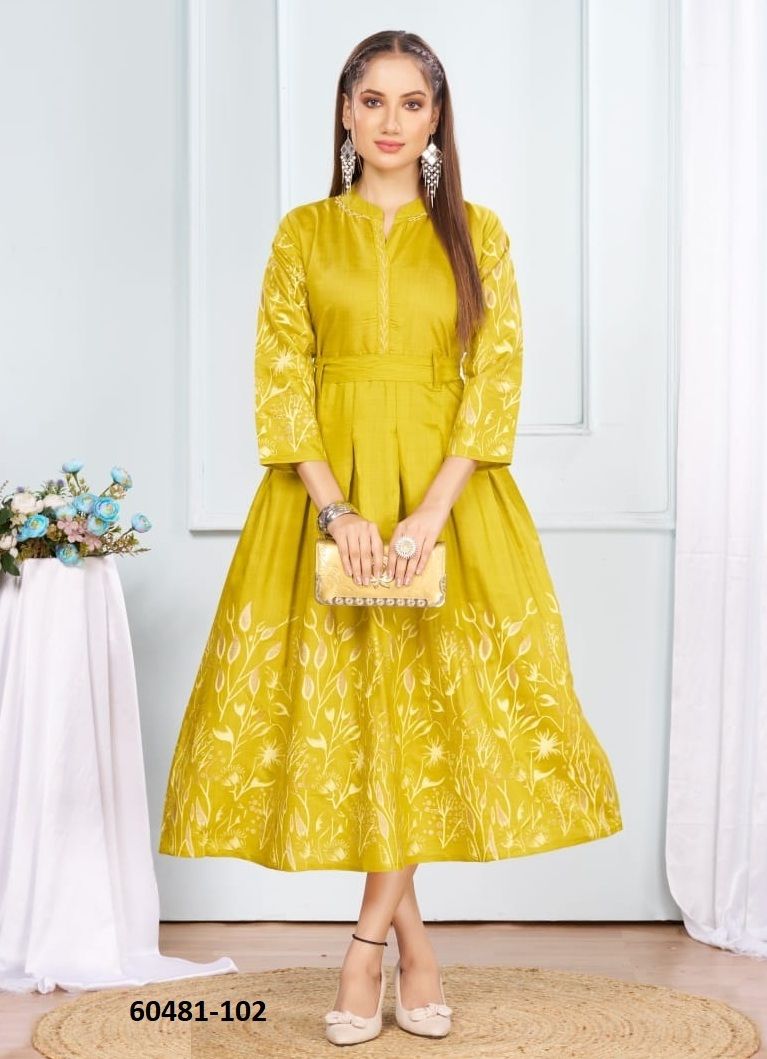 SURMAYI - Catalog # 60481 (Set of 6 Readymade Women's Kurtis / Tops) MADE IN INDIA BY DEE CEE