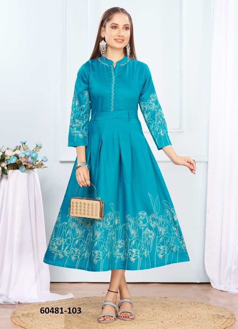 SURMAYI - Catalog # 60481 (Set of 6 Readymade Women's Kurtis / Tops) MADE IN INDIA BY DEE CEE