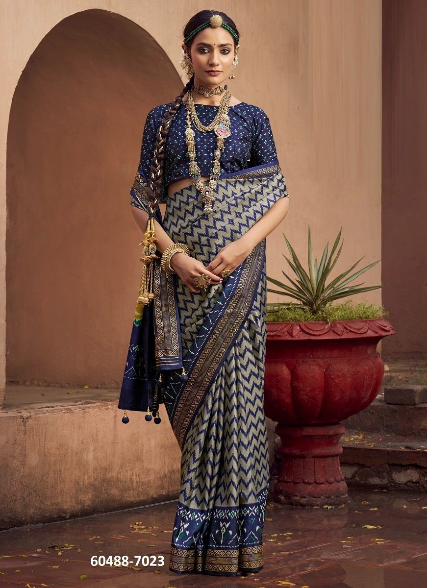 TAPASYA - Catalog # 60488 (Set of 6 Sarees) MADE IN INDIA BY KRESHVA