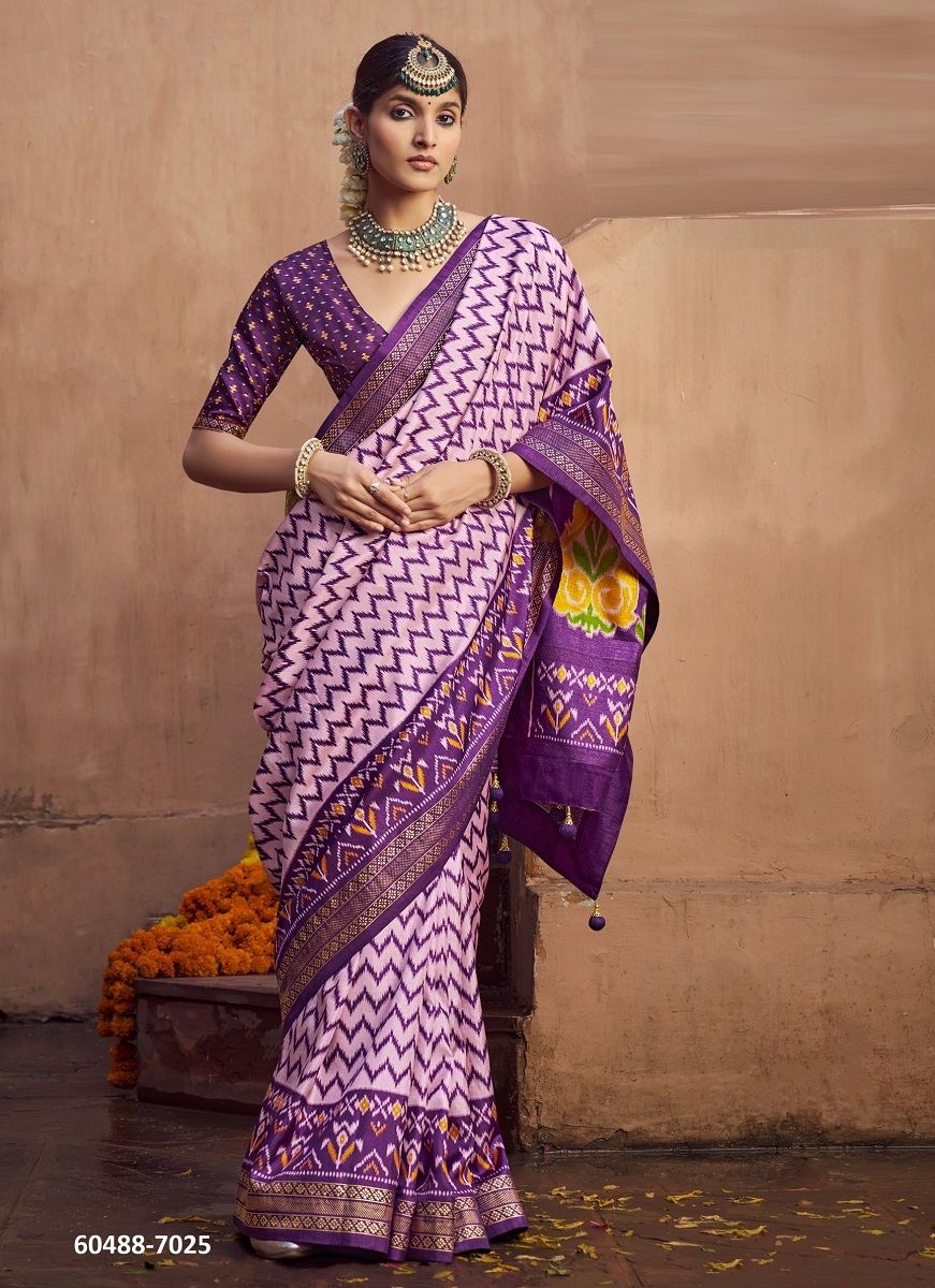 TAPASYA - Catalog # 60488 (Set of 6 Sarees) MADE IN INDIA BY KRESHVA