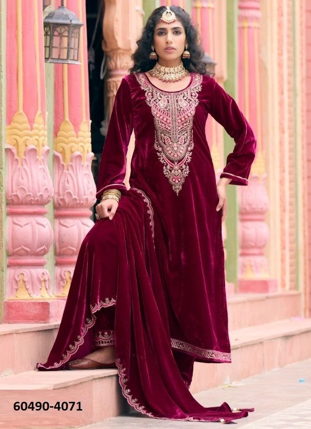 GLAMAZON VELVET - Catalog # 60490 (Set of 6 Semi-Stitched / Un-Stitched Suits) MADE IN INDIA BY AAA BY KALARANG GLAMAZON VELVET - Catalog # 60490 (Set of 6 Semi-Stitched / Un-Stitched Suits) MADE IN INDIA BY AAA BY KALARANG
