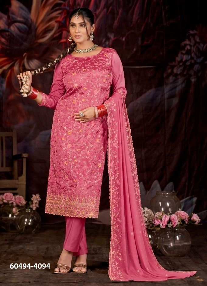 GOLDEN PEARL - Catalog # 60494 (Set of 4 Semi-Stitched / Un-Stitched Suits) MADE IN INDIA BY KALARANG GOLDEN PEARL - Catalog # 60494 (Set of 4 Semi-Stitched / Un-Stitched Suits) MADE IN INDIA BY KALARANG