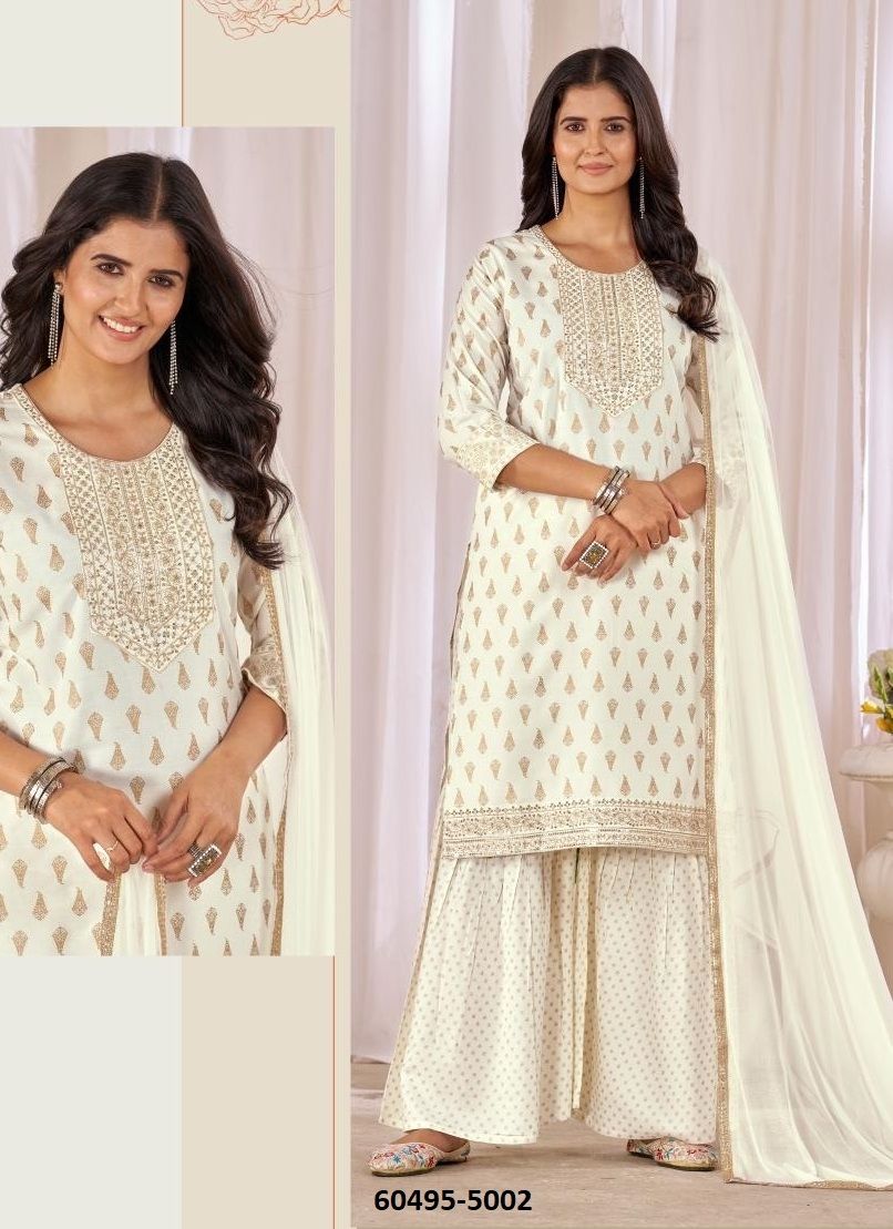 CHAND 5 - Catalog # 60495 (Set of 6 Readymade Salwar Suits) MADE IN INDIA BY BLUE HILLS