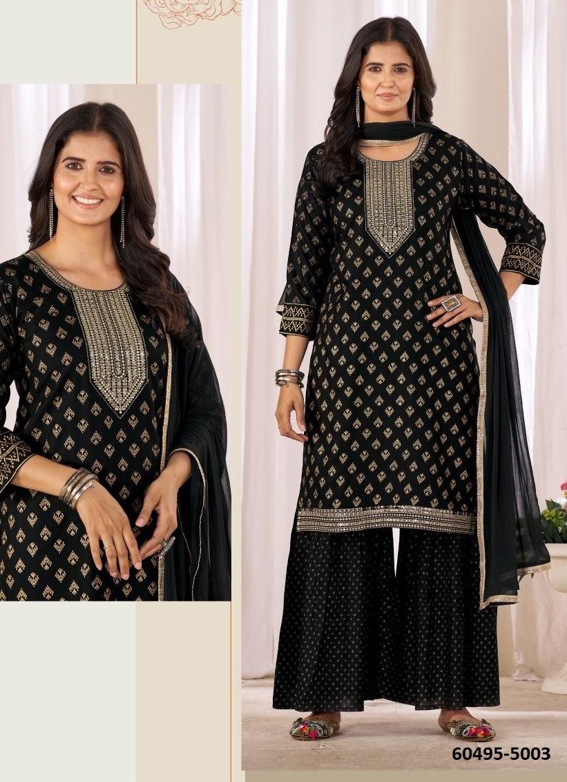 CHAND 5 - Catalog # 60495 (Set of 6 Readymade Salwar Suits) MADE IN INDIA BY BLUE HILLS