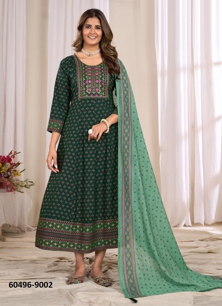 RITU SPECIAL 9 - Catalog # 60496 (Set of 6 Readymade Women's Kurtis / Tops) MADE IN INDIA BY BLUE HILLS