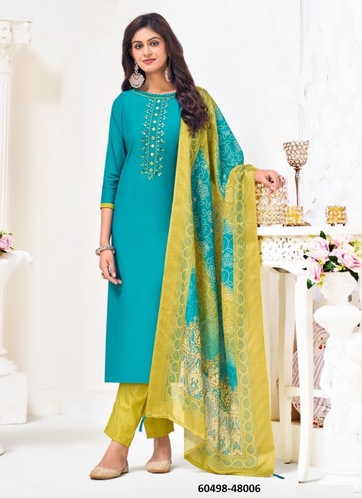ALAVIRA - Catalog # 60498 (Set of 12 Readymade Salwar Suits) MADE IN INDIA BY JAGRAASA