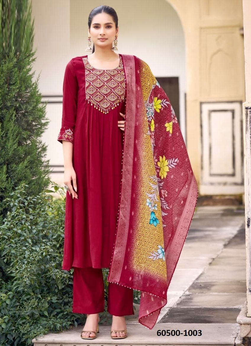 SIMARAN - Catalog # 60500 (Set of 4 Readymade Salwar Suits) MADE IN INDIA BY KARISSA