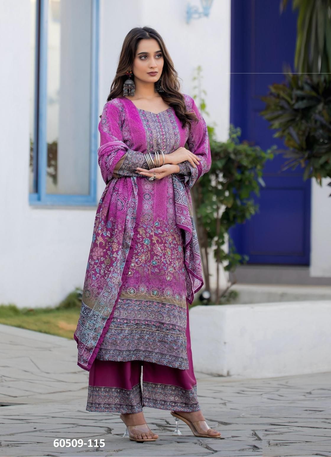 THREAD THRILL 113-116 - Catalog # 60509 (Set of 4 Readymade Salwar Suits) MADE IN INDIA BY JAGRAASA